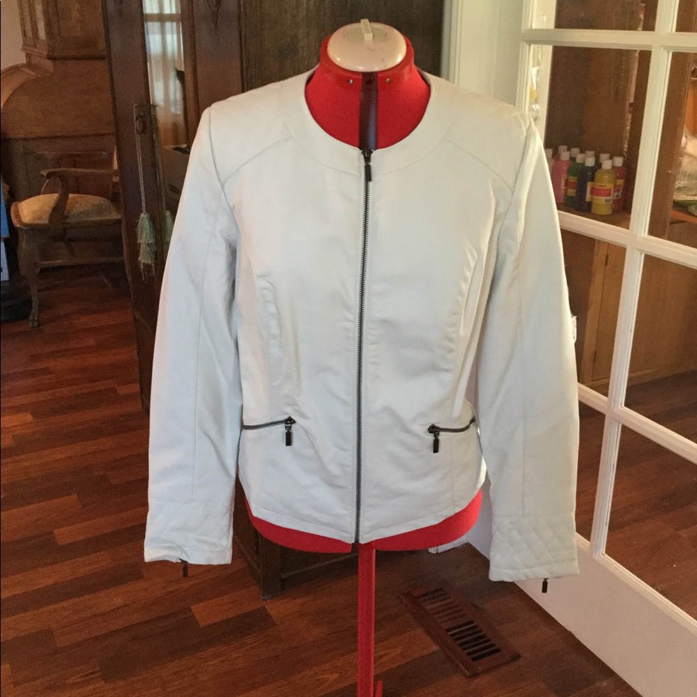 FINAL DAYS- Pretty Ivory Vegan Leather Jacket